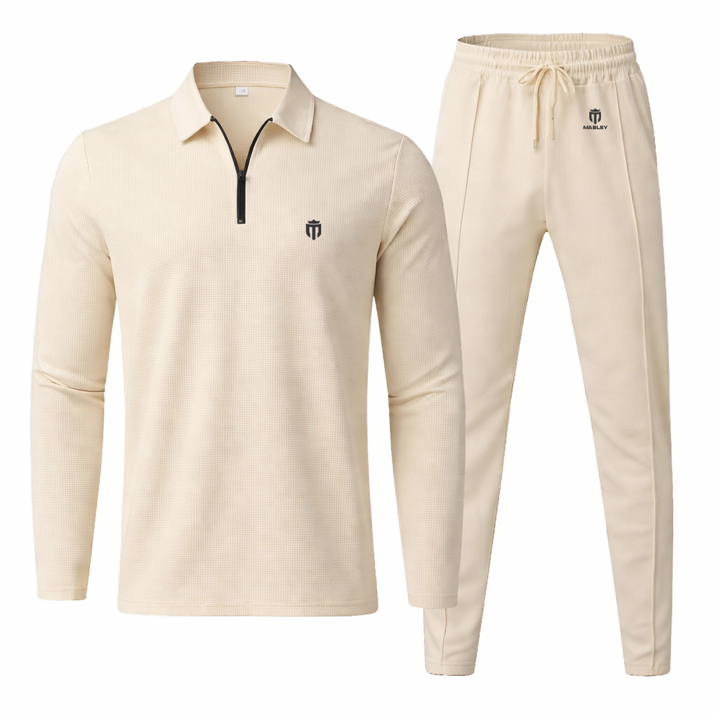 Men's Casual Polo Quarter Zip Suit Sets