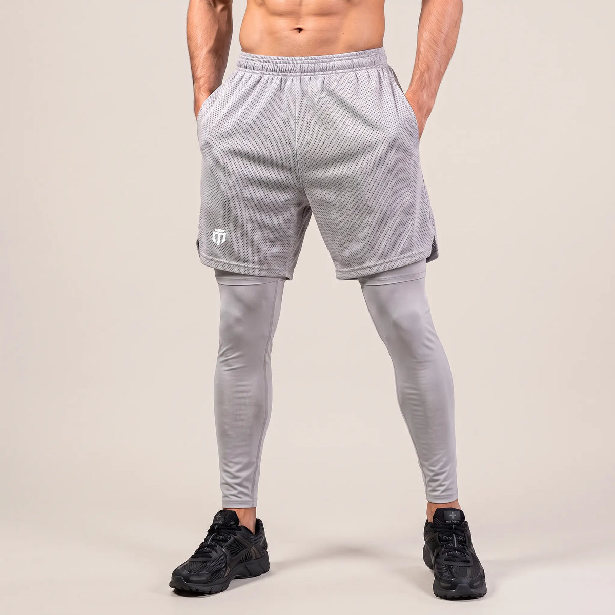 Mens Flex Vest & Running Shorts With Compression Legging 3 in 1 Set