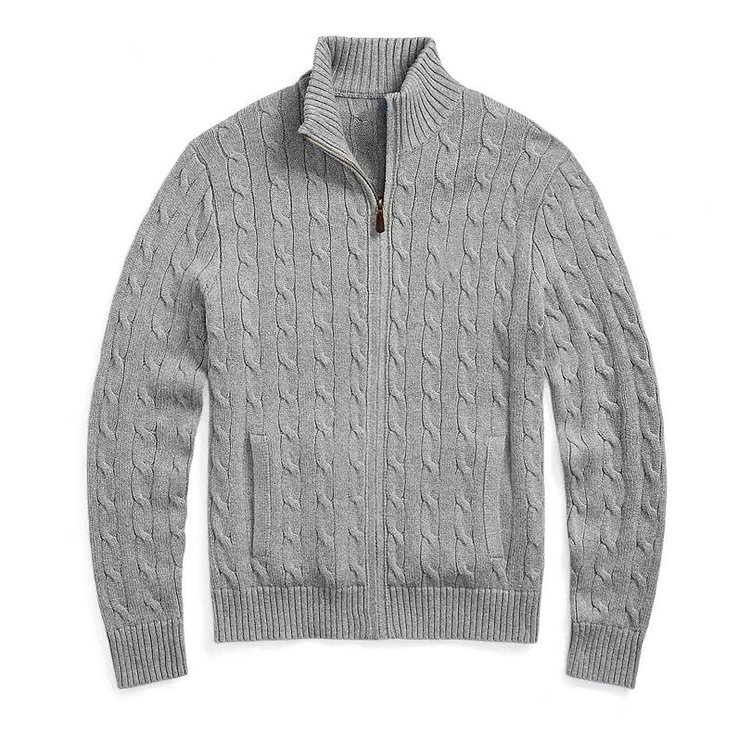 Gleam Effect Sweater Full Zipper