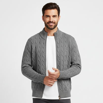 Gleam Effect Sweater Full Zipper