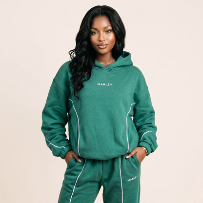 Cozy Hooded Sweater and Contrastline Vista Joggers Set