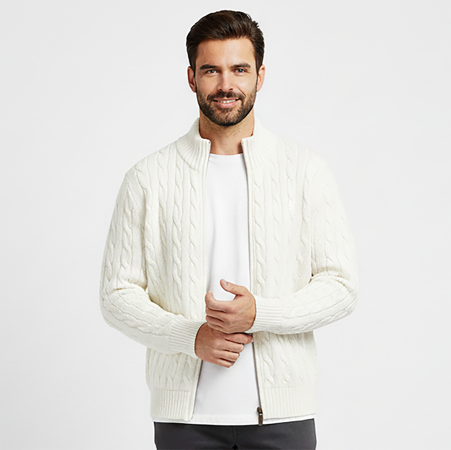 Gleam Effect Sweater Full Zipper