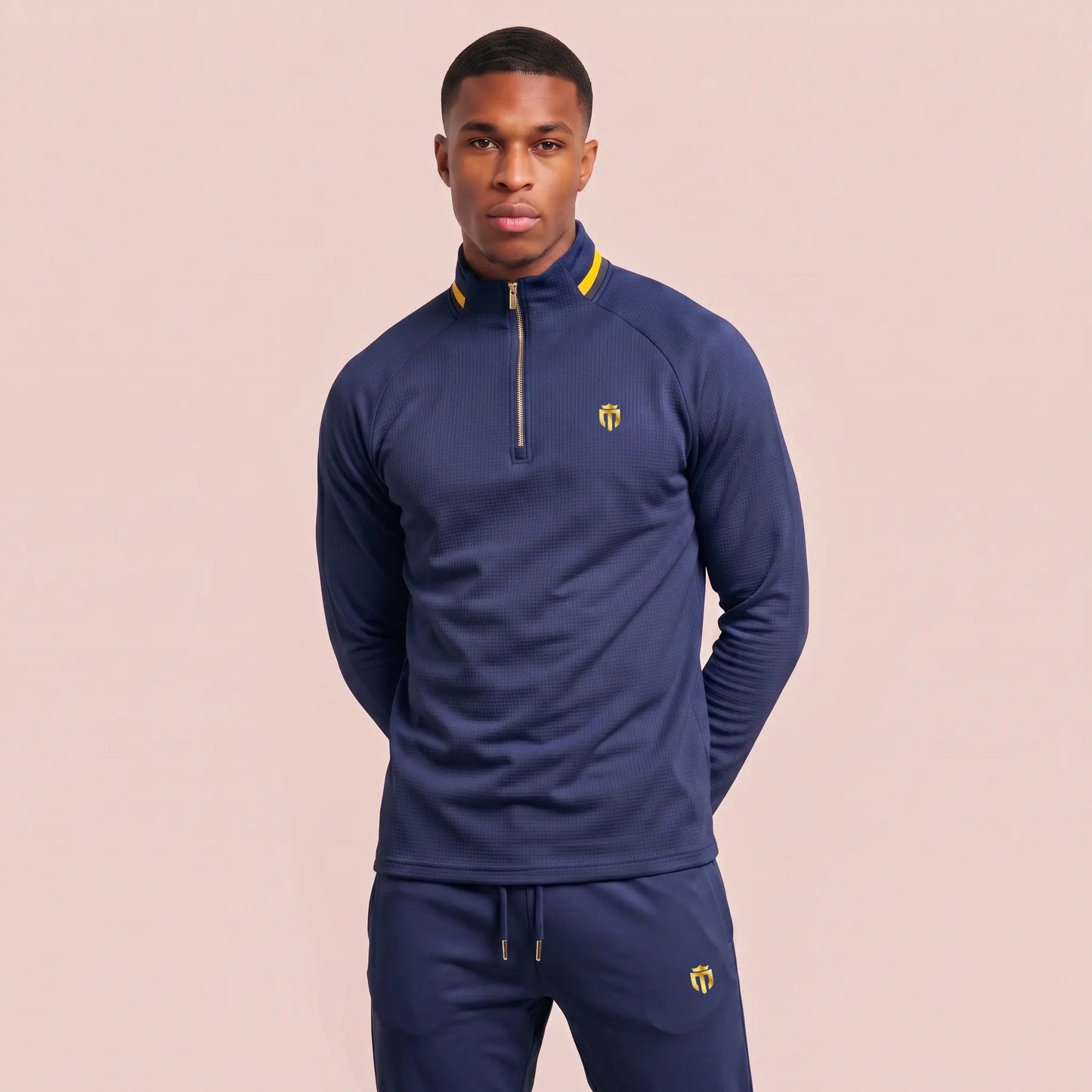 Mabley Mens Sports Half Zip Tracksuit and Pant Set