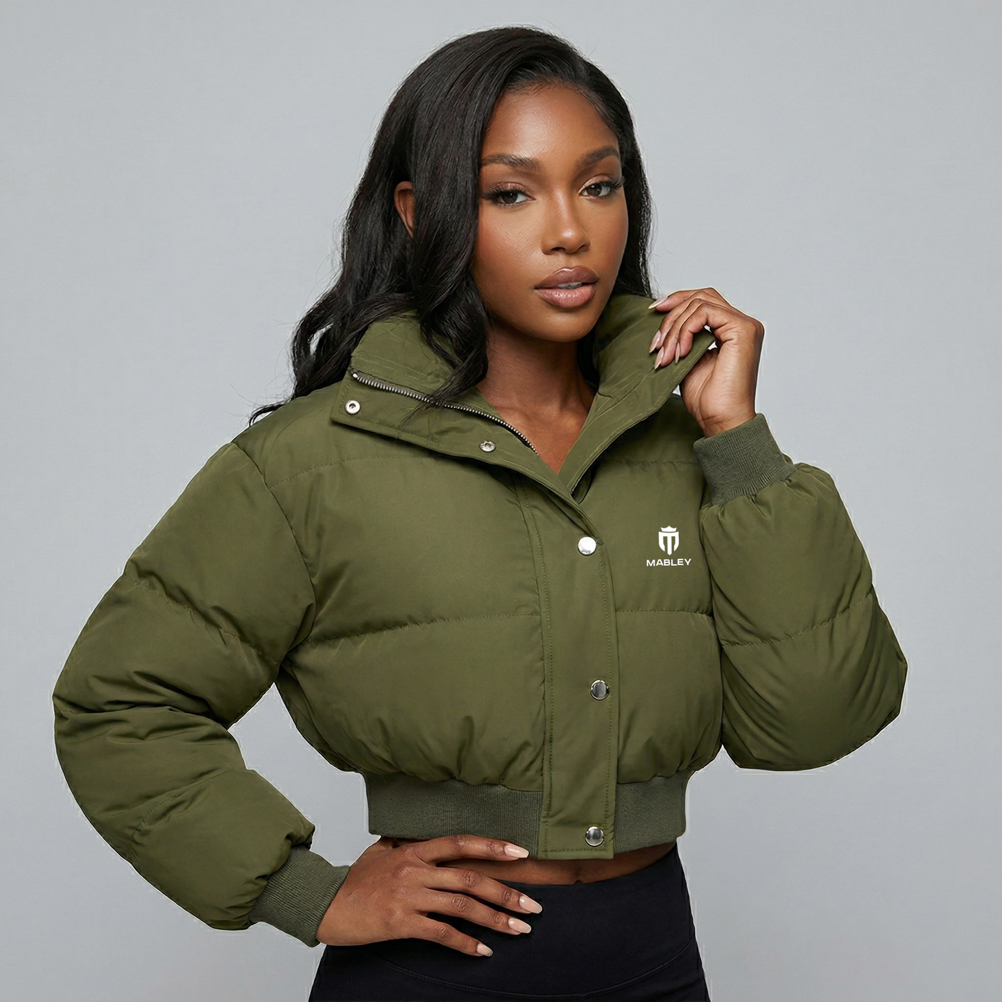 Mabley Women's Cropped Puffer Jacket Black