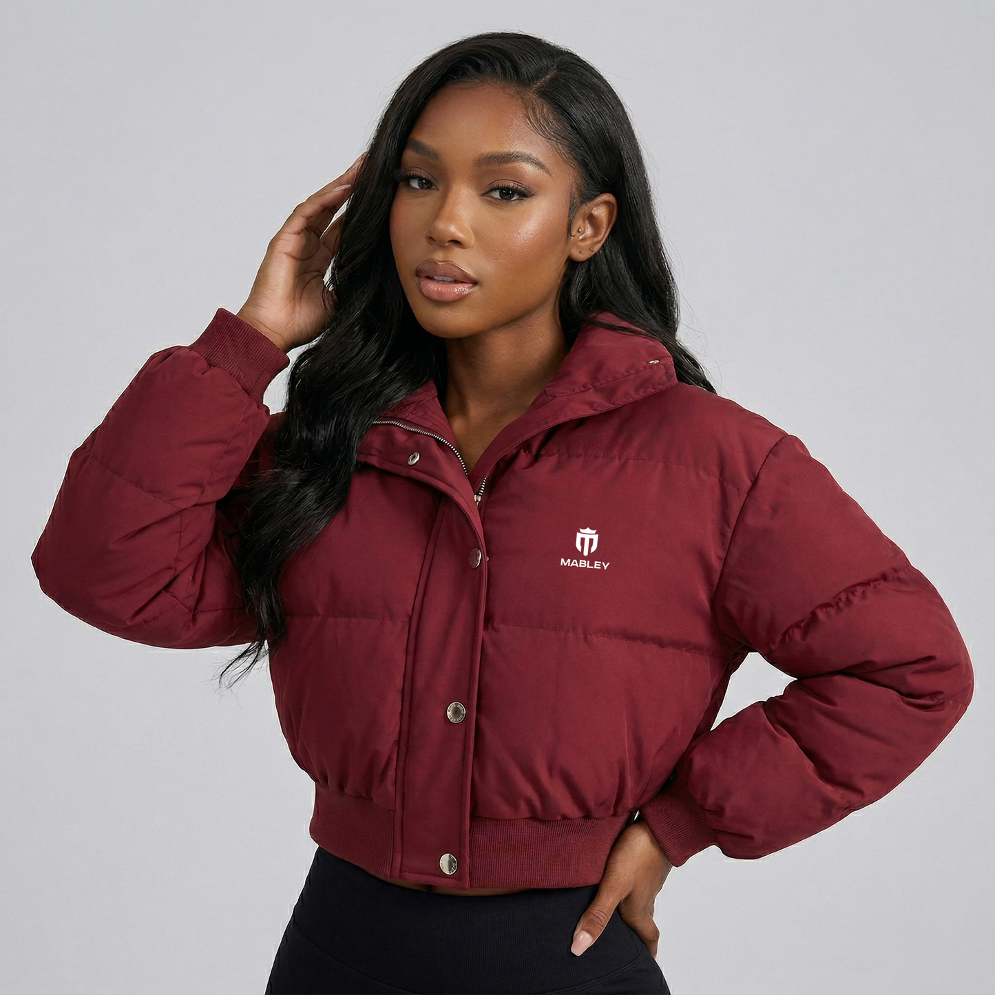 Mabley Women's Cropped Puffer Jacket Black