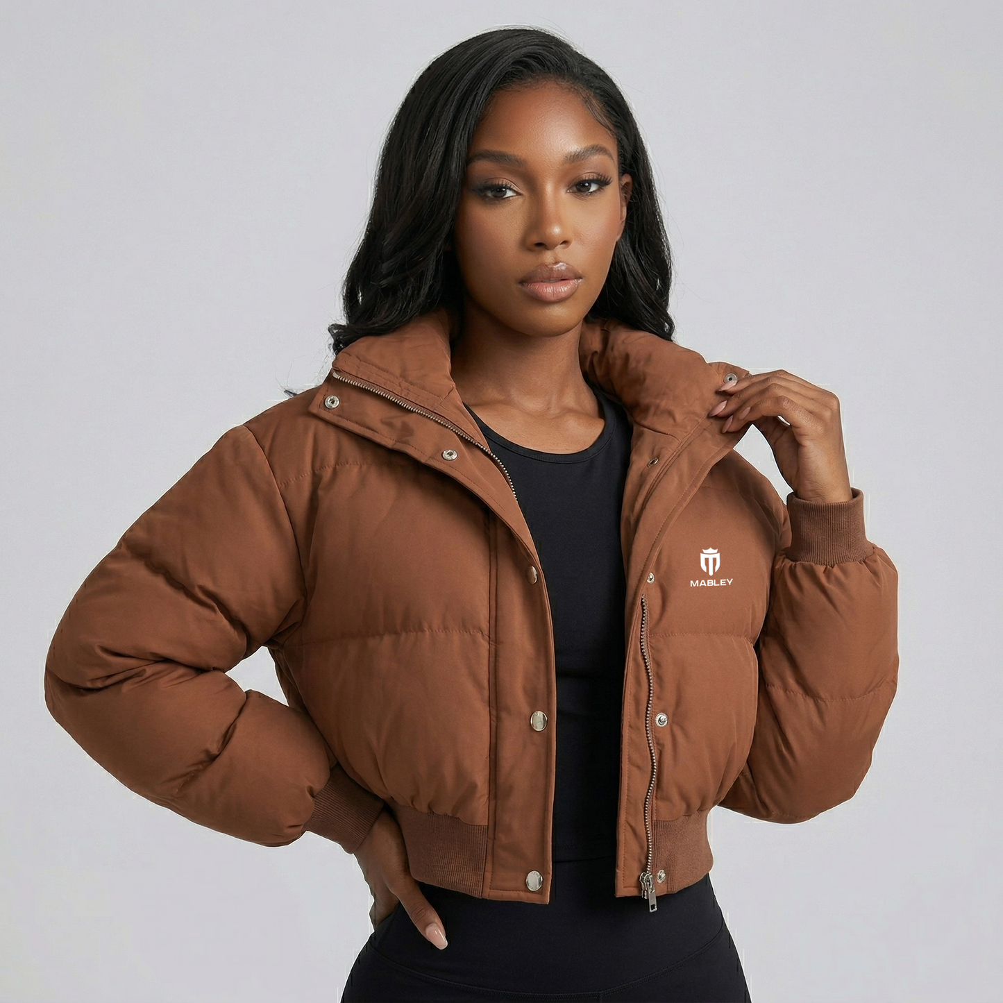 Mabley Women's Cropped Puffer Jacket Black