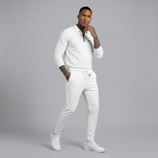 Men's Casual Polo Quarter Zip Suit Sets