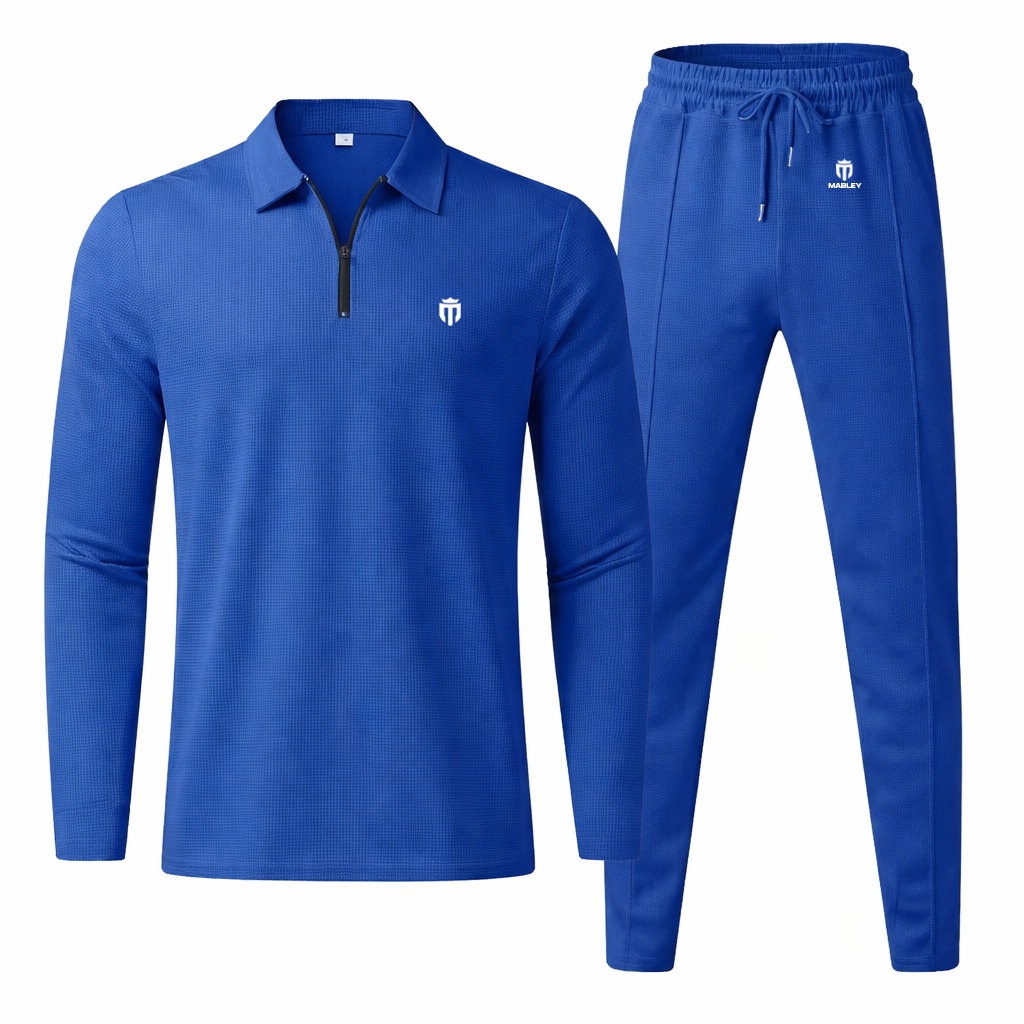 Men's Casual Polo Quarter Zip Suit Sets