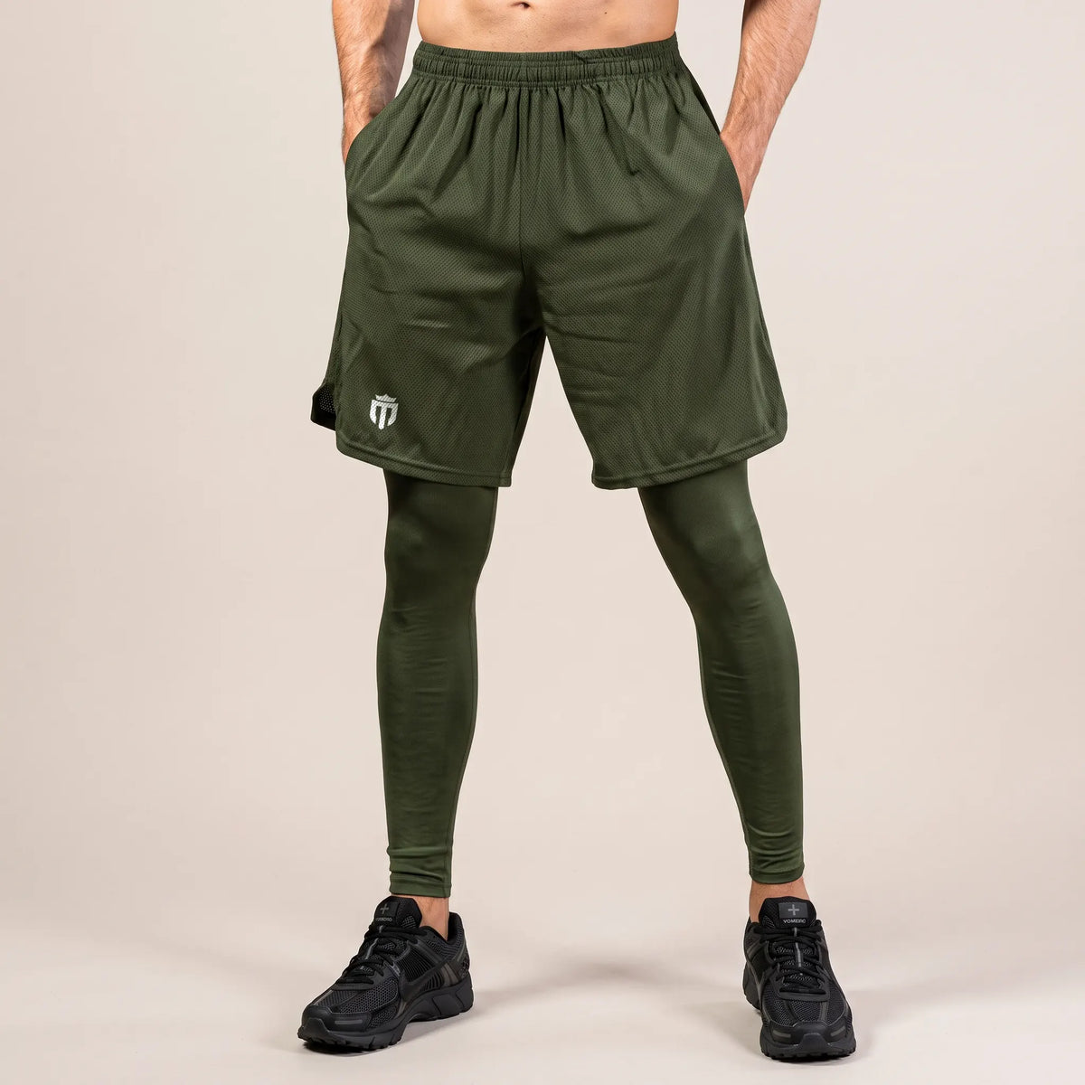 Mens Flex Vest & Running Shorts With Compression Legging 3 in 1 Set