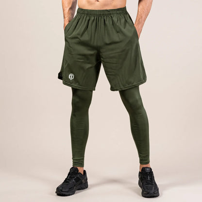 Mens Flex Vest & Running Shorts With Compression Legging 3 in 1 Set