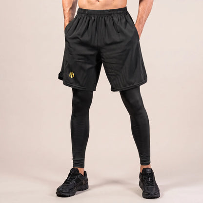 Mens Flex Vest & Running Shorts With Compression Legging 3 in 1 Set