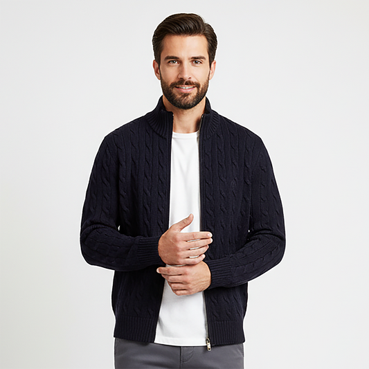 Gleam Effect Sweater Full Zipper