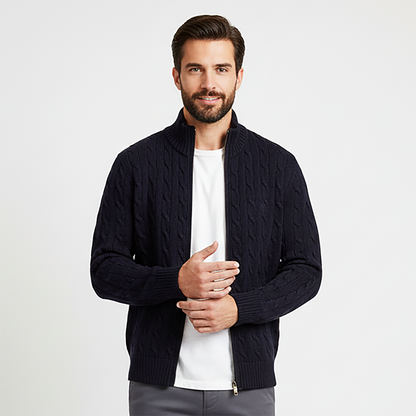 Gleam Effect Sweater Full Zipper